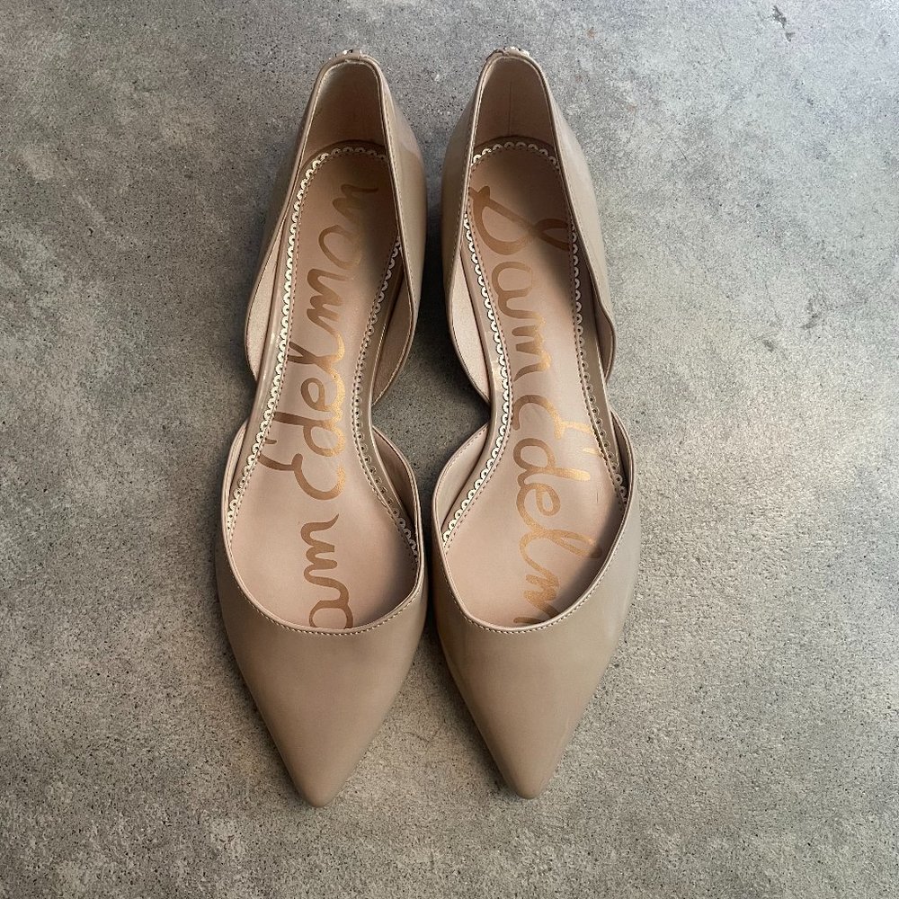 San Edelman Patent Leather Pointed Toe Flat